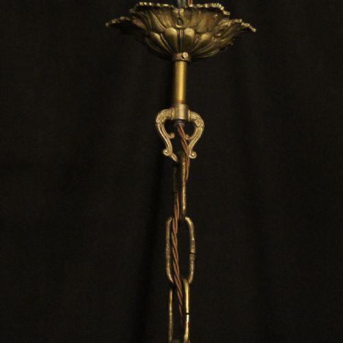 ITALIAN GILDED BRONZE CRYSTAL 8 LIGHT ANTIQUE CHANDELIER - ADDITIONAL PHOTO 9