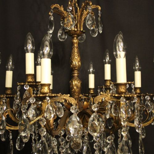 ITALIAN 12 LIGHT GILDED BRONZE ANTIQUE CHANDELIER - ADDITIONAL PHOTO 5