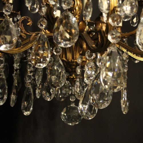 ITALIAN 12 LIGHT GILDED BRONZE ANTIQUE CHANDELIER - ADDITIONAL PHOTO 6