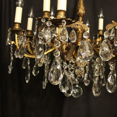 ITALIAN 12 LIGHT GILDED BRONZE ANTIQUE CHANDELIER - ADDITIONAL PHOTO 7
