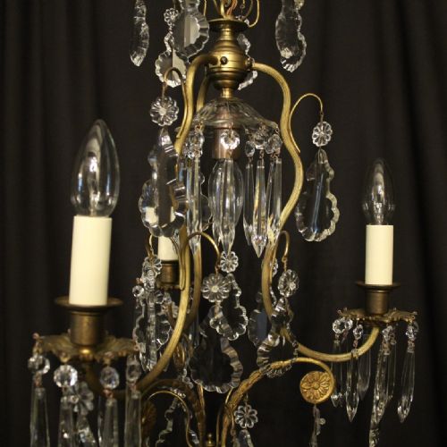 FRENCH GILDED BIRDCAGE 4 LIGHT ANTIQUE CHANDELIER - ADDITIONAL PHOTO 3