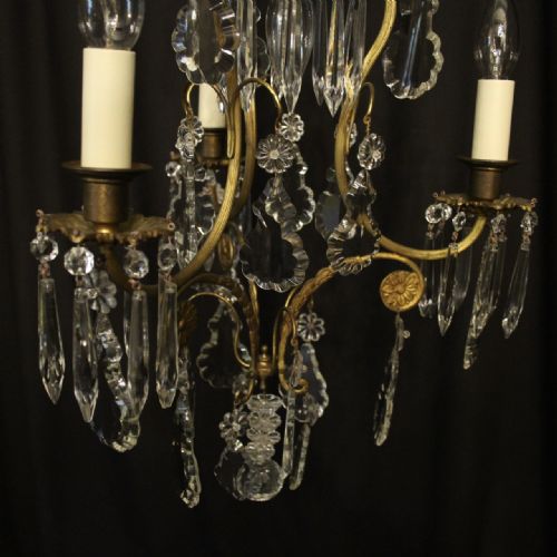 FRENCH GILDED BIRDCAGE 4 LIGHT ANTIQUE CHANDELIER - ADDITIONAL PHOTO 4