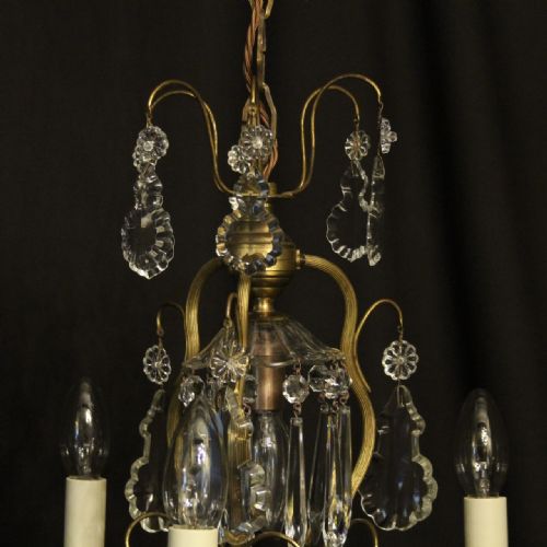 FRENCH GILDED BIRDCAGE 4 LIGHT ANTIQUE CHANDELIER - ADDITIONAL PHOTO 5