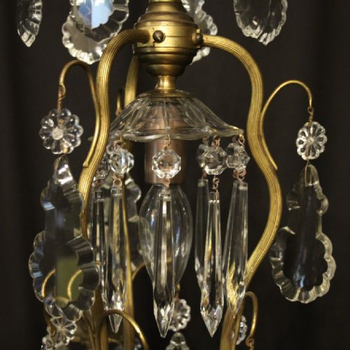 FRENCH GILDED BIRDCAGE 4 LIGHT ANTIQUE CHANDELIER - ADDITIONAL PHOTO 6