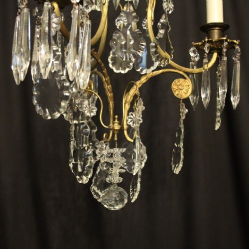 FRENCH GILDED BIRDCAGE 4 LIGHT ANTIQUE CHANDELIER - ADDITIONAL PHOTO 7