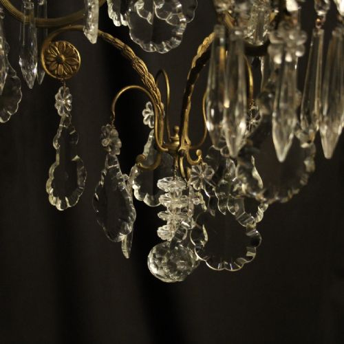 FRENCH GILDED BIRDCAGE 4 LIGHT ANTIQUE CHANDELIER - ADDITIONAL PHOTO 8