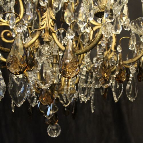 FRENCH GILDED BRONZE CRYSTAL 16 LIGHT ANTIQUE CHANDELIER - ADDITIONAL PHOTO 3
