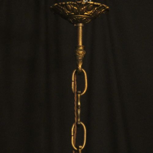 EMPIRE 19TH CENTURY GILDED BRONZE 6 LIGHT ANTIQUE CHANDELIER - ADDITIONAL PHOTO 9