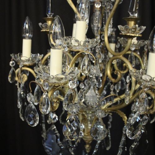FRENCH GILDED CRYSTAL 10 LIGHT ANTIQUE CHANDELIER - ADDITIONAL PHOTO 1