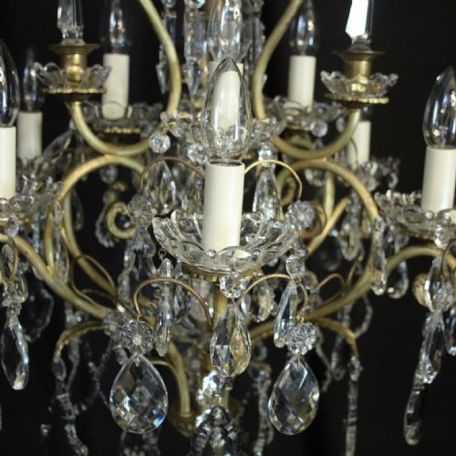 FRENCH GILDED CRYSTAL 10 LIGHT ANTIQUE CHANDELIER - ADDITIONAL PHOTO 5