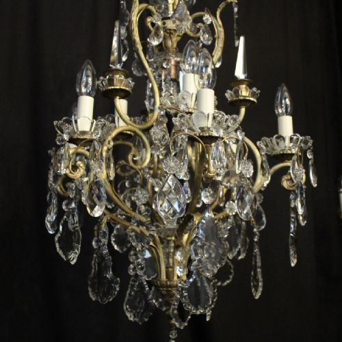 FRENCH GILDED CRYSTAL 10 LIGHT ANTIQUE CHANDELIER - ADDITIONAL PHOTO 7