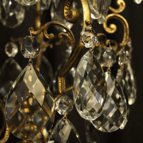 FRENCH GILDED BIRDCAGE SINGLE LIGHT ANTIQUE CHANDELIER - ADDITIONAL PHOTO 5