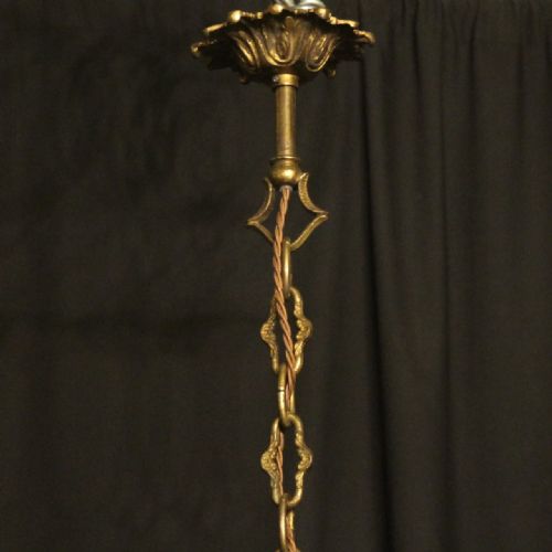 FRENCH GILDED BIRDCAGE SINGLE LIGHT ANTIQUE CHANDELIER - ADDITIONAL PHOTO 9