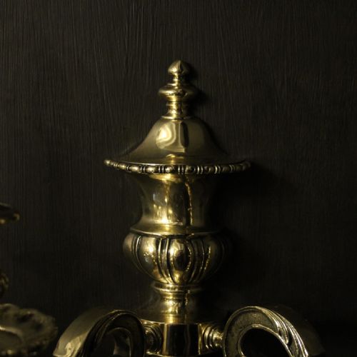 ENGLISH PAIR OF BRASS TWIN ARM ANTIQUE WALL LIGHTS - ADDITIONAL PHOTO 5