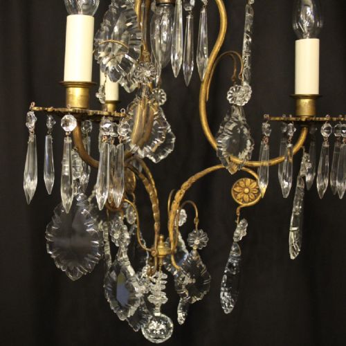 FRENCH GILDED BIRDCAGE 4 LIGHT ANTIQUE CHANDELIER - ADDITIONAL PHOTO 1
