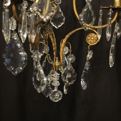 FRENCH GILDED BIRDCAGE 4 LIGHT ANTIQUE CHANDELIER - ADDITIONAL PHOTO 2