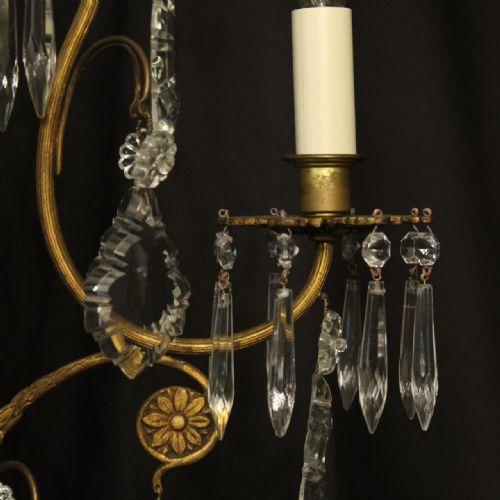 FRENCH GILDED BIRDCAGE 4 LIGHT ANTIQUE CHANDELIER - ADDITIONAL PHOTO 6