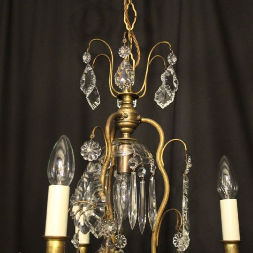 FRENCH GILDED BIRDCAGE 4 LIGHT ANTIQUE CHANDELIER - ADDITIONAL PHOTO 7