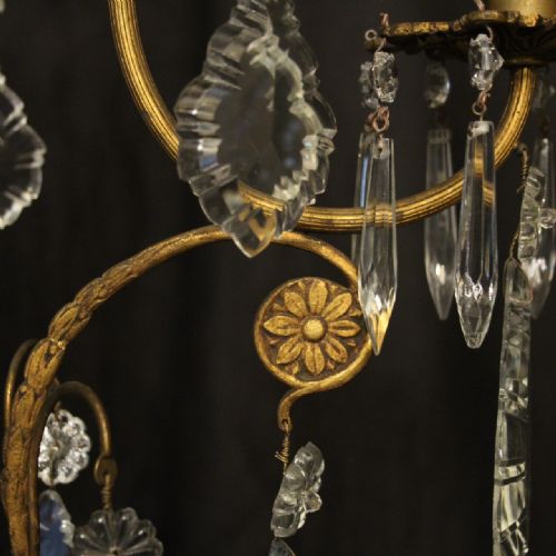 FRENCH GILDED BIRDCAGE 4 LIGHT ANTIQUE CHANDELIER - ADDITIONAL PHOTO 8