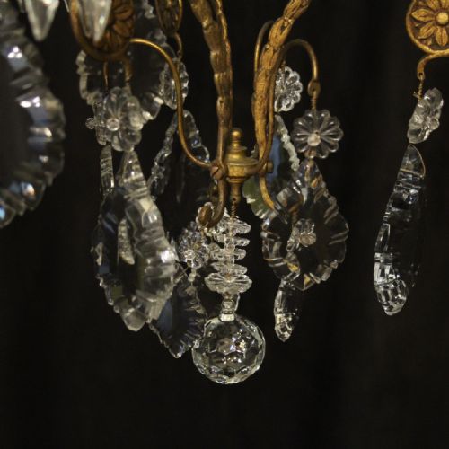FRENCH GILDED BIRDCAGE 4 LIGHT ANTIQUE CHANDELIER - ADDITIONAL PHOTO 9