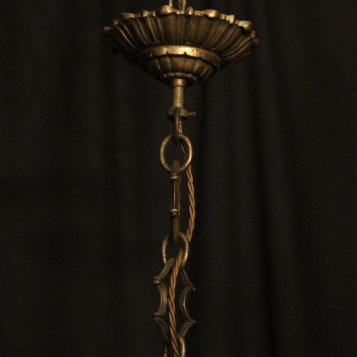 ITALIAN 6 LIGHT GILDED CRYSTAL ANTIQUE CHANDELIER - ADDITIONAL PHOTO 9