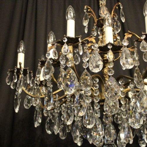 ITALIAN GILDED CRYSTAL 16 LIGHT ANTIQUE CHANDELIER - ADDITIONAL PHOTO 1