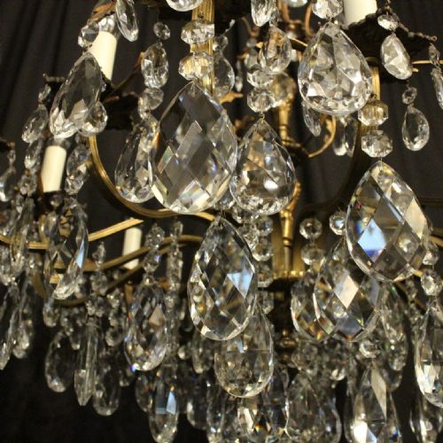 ITALIAN GILDED CRYSTAL 16 LIGHT ANTIQUE CHANDELIER - ADDITIONAL PHOTO 2