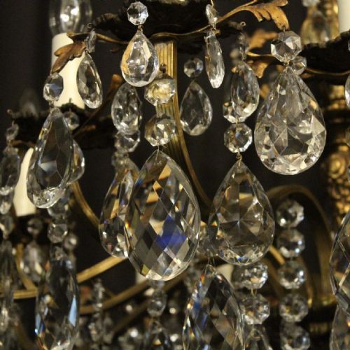 ITALIAN GILDED CRYSTAL 16 LIGHT ANTIQUE CHANDELIER - ADDITIONAL PHOTO 3
