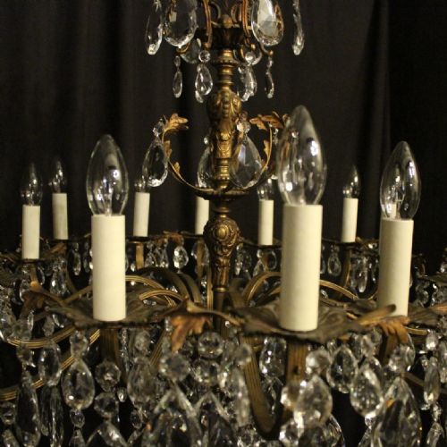 ITALIAN GILDED CRYSTAL 16 LIGHT ANTIQUE CHANDELIER - ADDITIONAL PHOTO 5