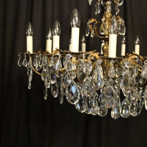 ITALIAN GILDED CRYSTAL 16 LIGHT ANTIQUE CHANDELIER - ADDITIONAL PHOTO 8