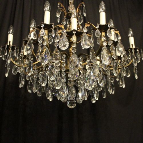 ITALIAN GILDED CRYSTAL 16 LIGHT ANTIQUE CHANDELIER - ADDITIONAL PHOTO 9