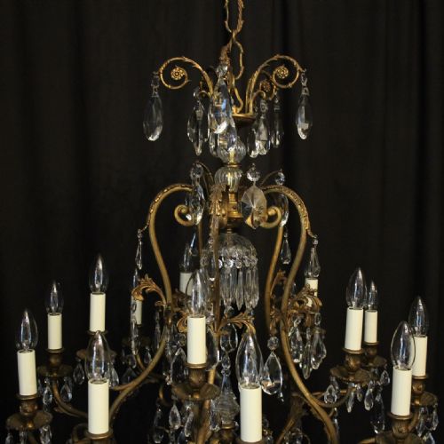 FRENCH GILDED BRONZE CAGE ANTIQUE CHANDELIER - ADDITIONAL PHOTO 5