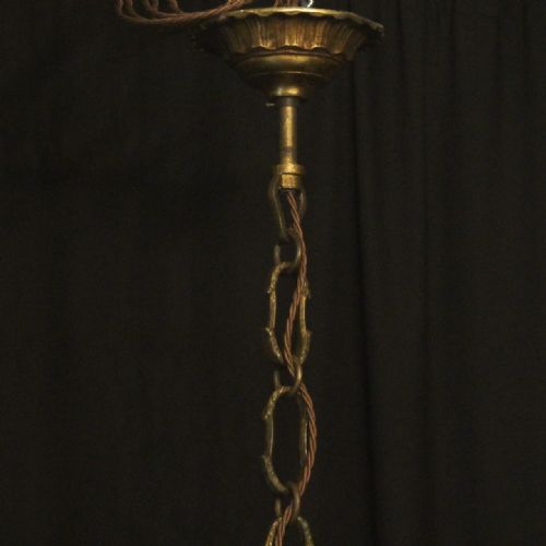 FRENCH GILDED BRONZE CAGE ANTIQUE CHANDELIER - ADDITIONAL PHOTO 8