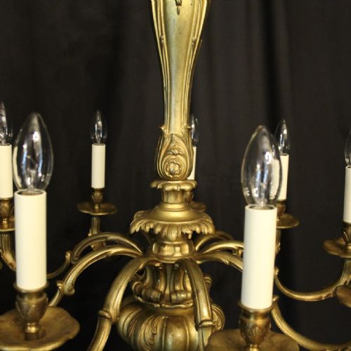 ENGLISH GILDED BRONZE CHERUB 8 LIGHT CHANDELIER - ADDITIONAL PHOTO 3