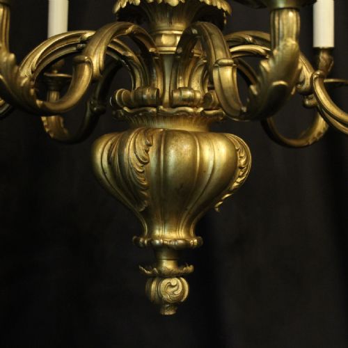 ENGLISH GILDED BRONZE CHERUB 8 LIGHT CHANDELIER - ADDITIONAL PHOTO 5