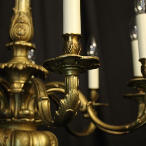ENGLISH GILDED BRONZE CHERUB 8 LIGHT CHANDELIER - ADDITIONAL PHOTO 6