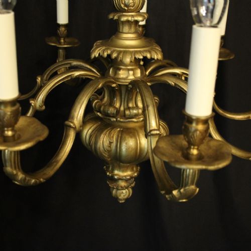 ENGLISH GILDED BRONZE CHERUB 8 LIGHT CHANDELIER - ADDITIONAL PHOTO 7