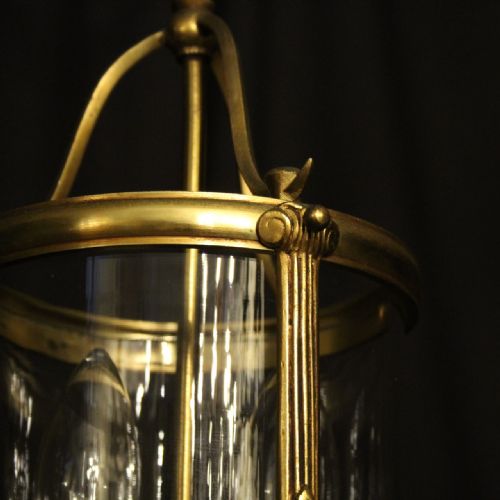 FRENCH GILDED TWIN LIGHT ANTIQUE LANTERN - ADDITIONAL PHOTO 3