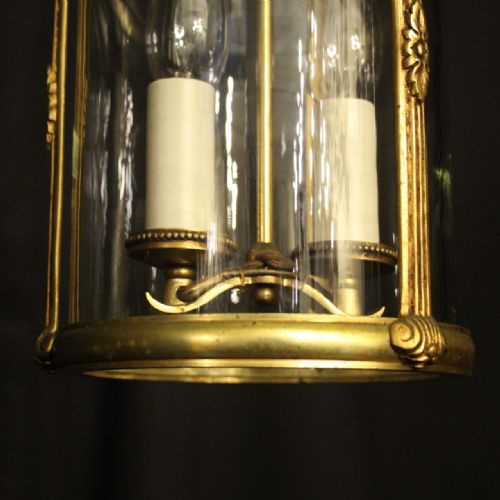FRENCH GILDED TWIN LIGHT ANTIQUE LANTERN - ADDITIONAL PHOTO 4