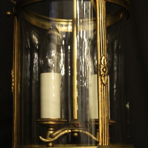 FRENCH GILDED TWIN LIGHT ANTIQUE LANTERN - ADDITIONAL PHOTO 5