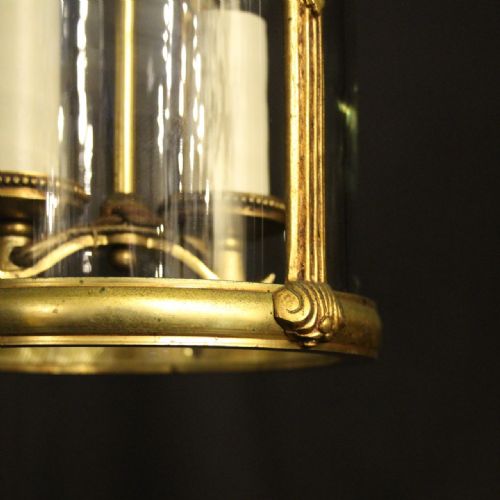 FRENCH GILDED TWIN LIGHT ANTIQUE LANTERN - ADDITIONAL PHOTO 7