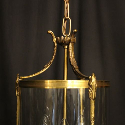FRENCH GILDED TRIPLE LIGHT CONVEX ANTIQUE LANTERN - ADDITIONAL PHOTO 6