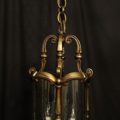 FRENCH BRONZE 4 LIGHT CONVEX ANTIQUE LANTERN - ADDITIONAL PHOTO 1