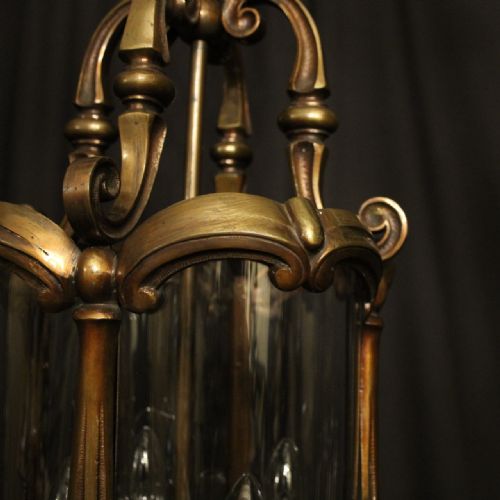 FRENCH BRONZE 4 LIGHT CONVEX ANTIQUE LANTERN - ADDITIONAL PHOTO 3