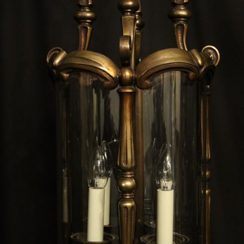 FRENCH BRONZE 4 LIGHT CONVEX ANTIQUE LANTERN - ADDITIONAL PHOTO 4