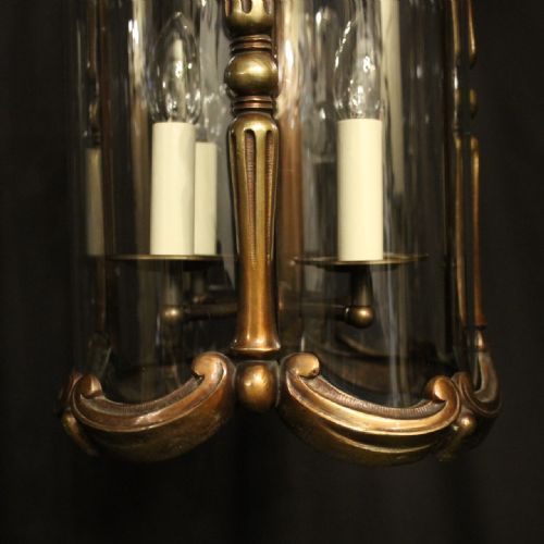 FRENCH BRONZE 4 LIGHT CONVEX ANTIQUE LANTERN - ADDITIONAL PHOTO 6
