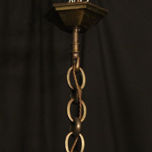 FRENCH BRONZE 4 LIGHT CONVEX ANTIQUE LANTERN - ADDITIONAL PHOTO 9