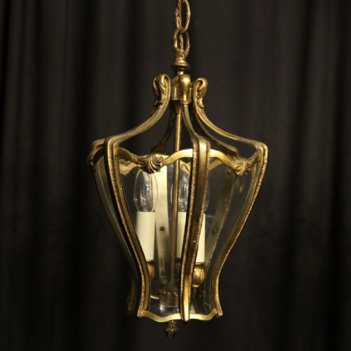 FRENCH PAIR OF TRIPLE LIGHT HALL LANTERNS - ADDITIONAL PHOTO 1