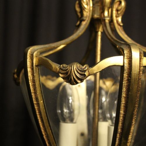 FRENCH PAIR OF TRIPLE LIGHT HALL LANTERNS - ADDITIONAL PHOTO 2