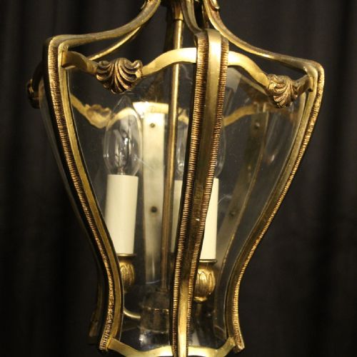 FRENCH PAIR OF TRIPLE LIGHT HALL LANTERNS - ADDITIONAL PHOTO 5